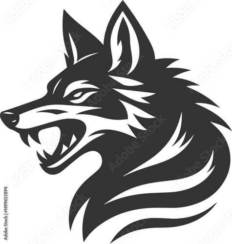 Vector jackal drawing animal silhouette