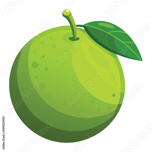 a fresh lime with smooth green skin and vibrant color