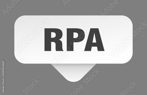 rpa sticker. rpa sign isolated on gray background