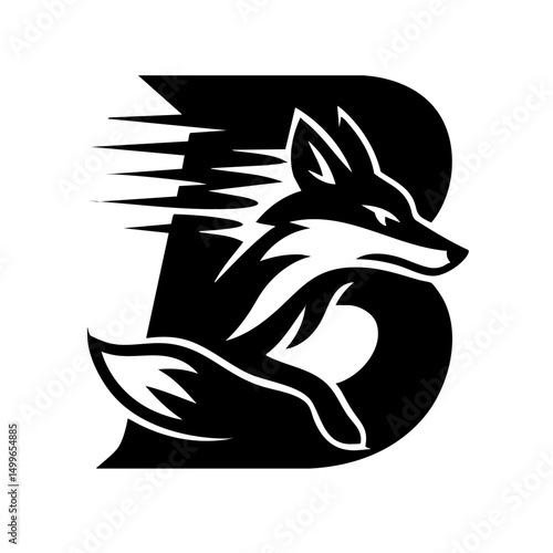 The Fox and Letter B Logo Icon Symbol Emblem