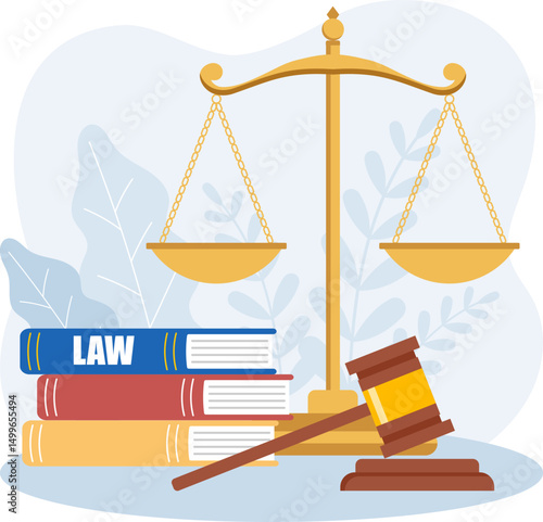 Illustration of Understanding the Scales of Justice A Visual Guide to Law and Legal Concepts