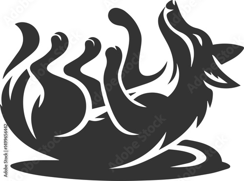 Vector jackal drawing animal silhouette