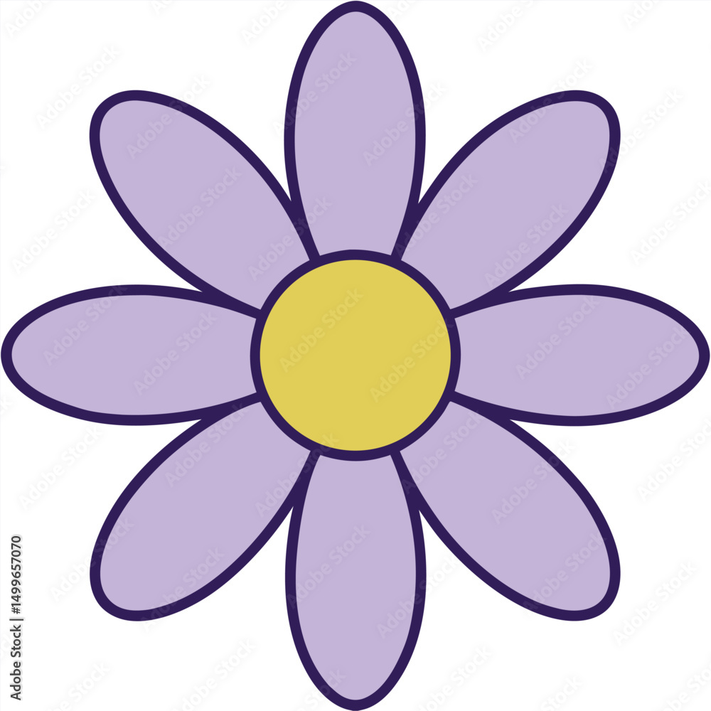 A pale lavender daisy with soft petals and a light A pale lavender daisy with soft petals and a light