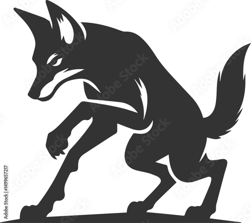 Vector jackal drawing animal silhouette