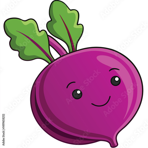 A plump beetroot with its vivid purple skin painted