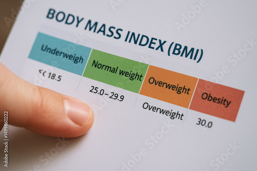 Body Mass Index Chart with Underweight, Normal Weight, Overweight, and Obesity Categories