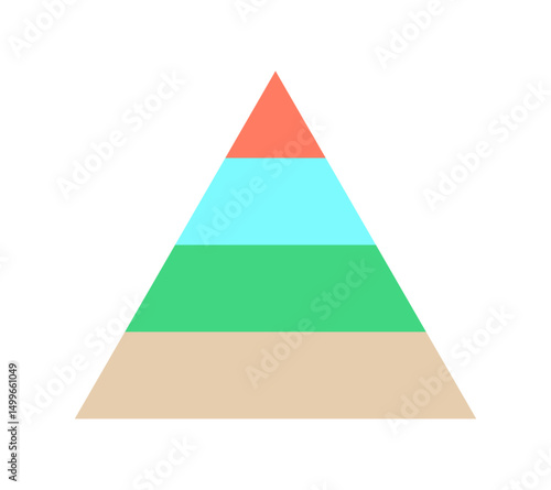 四分割した三角形の図形 -自然の4つのエレメントをイメージしたカラーリングのイラスト素材
