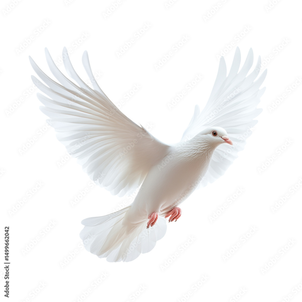 White dove gracefully flying with outstretched wings, isolated on transparent background, cutout PNG White dove gracefully flying with outstretched wings, isolated on transparent background, cutout PNG