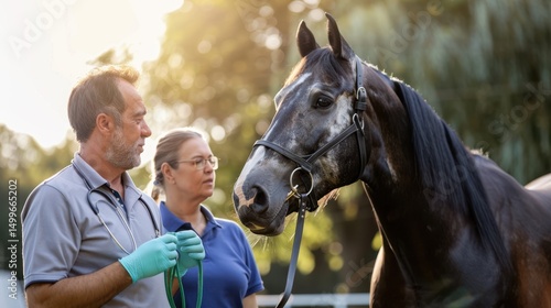 The veterinarians and the horse