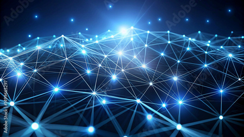 Clean minimalist wireframe with glowing dots and smooth connecting lines, ideal for futuristic tech backgrounds