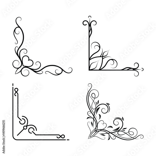Calligraphic divider corner frame
