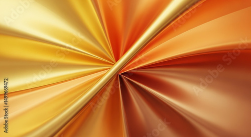 Abstract golden orange patterns showcasing dynamic radiant lines and a smooth flowing texture with a vibrant glow