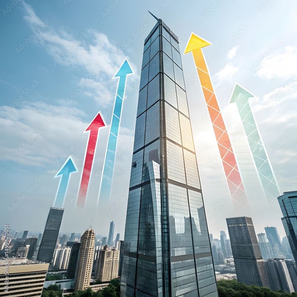 Naklejka premium Skyscraper Growth Chart