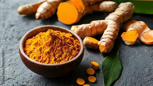 Turmeric root and powder (Curcuma longa) video 