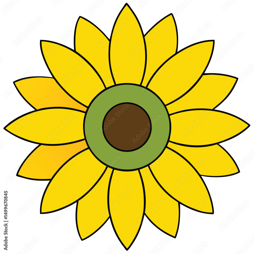 a bright yellow sunflower with large petals and vibrant color a bright yellow sunflower with large petals and vibrant color