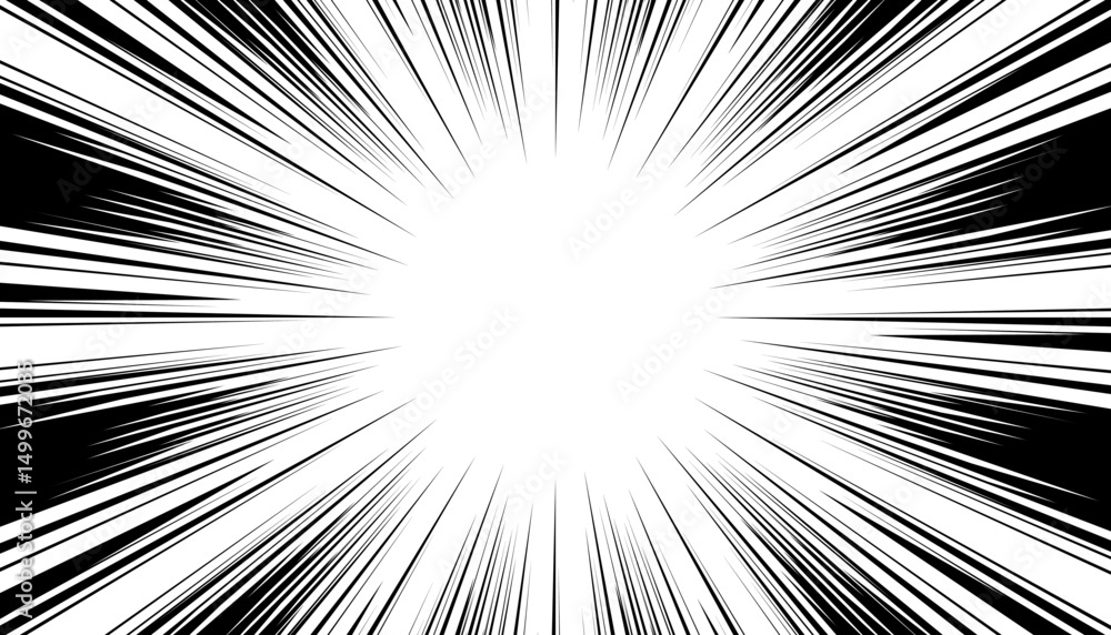 Fototapeta premium abstract manga comic with radial lines on white background