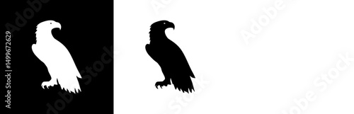 Eagle icon. Animal icon. Land animals. Sea beast. Insect icon. Black icon. Silhouette.
