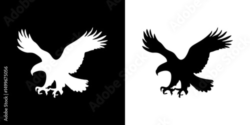 Eagle icon. Animal icon. Land animals. Sea beast. Insect icon. Black icon. Silhouette.
