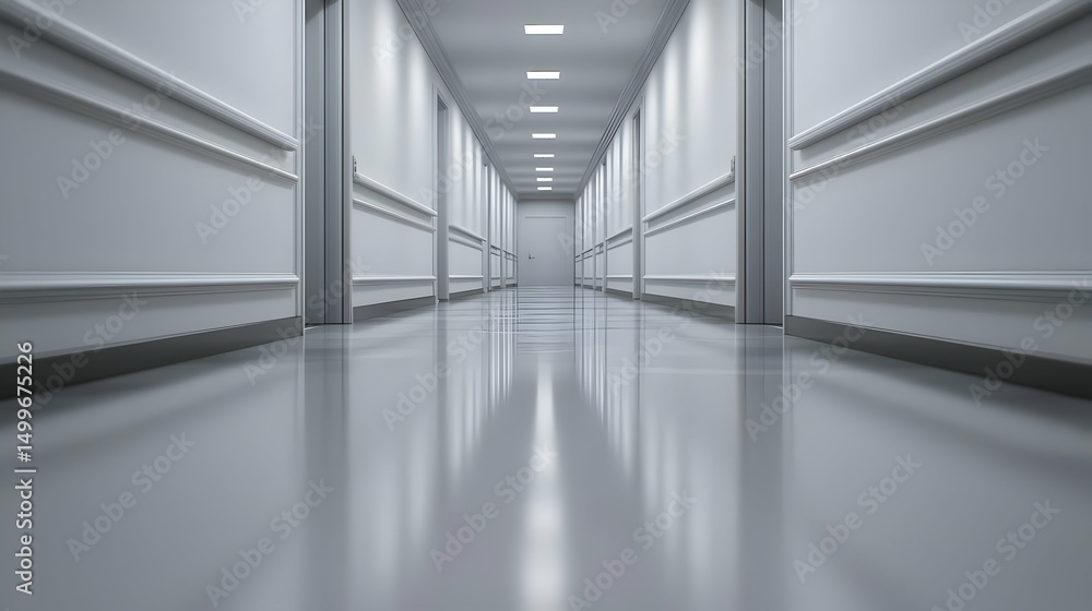 Obraz premium Empty Modern Hospital Corridor