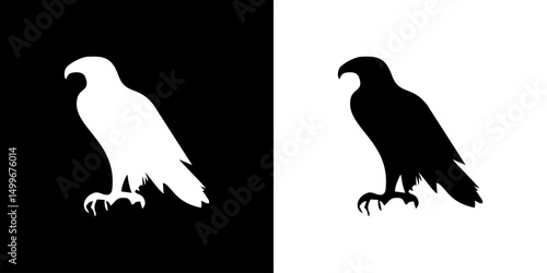 Eagle icon. Animal icon. Land animals. Sea beast. Insect icon. Black icon. Silhouette.
