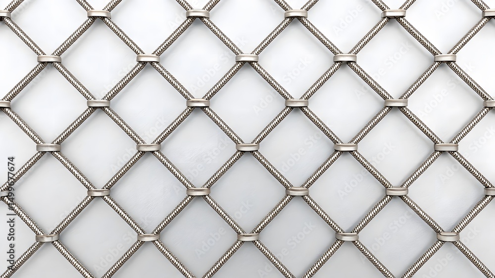 Fototapeta premium Diamond Pattern Metal Mesh Grid Texture