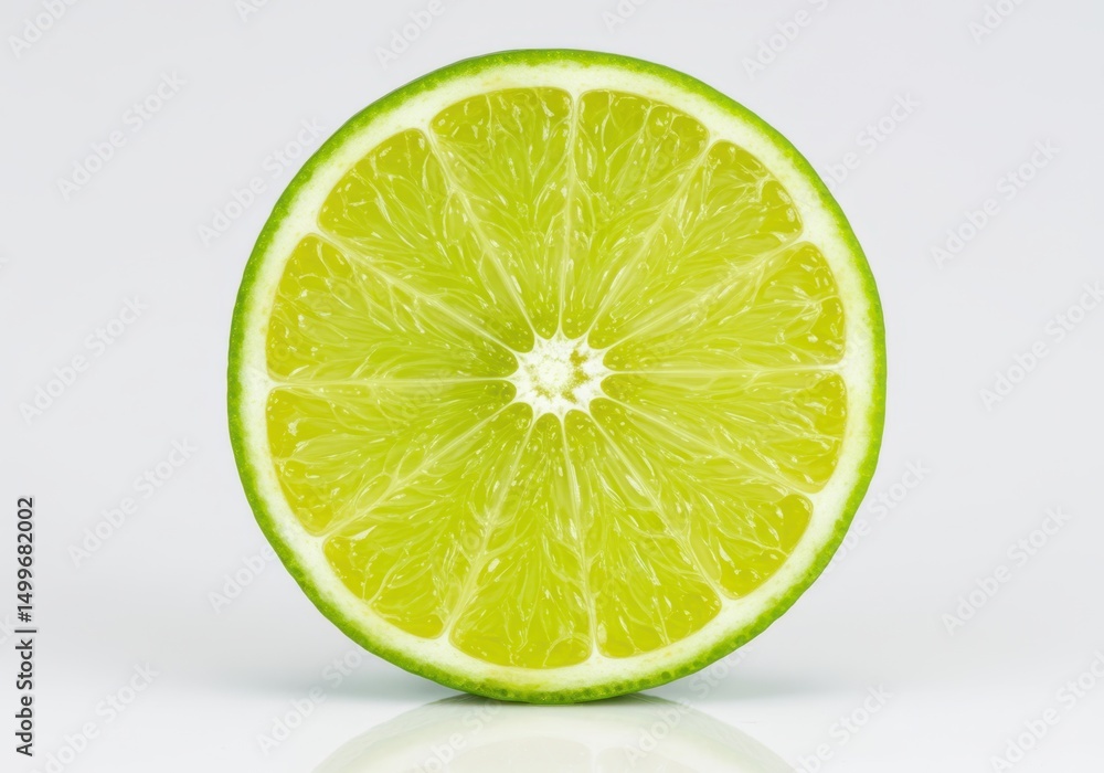 Perfect lime slice half isolated on white background Perfect lime slice half isolated on white background