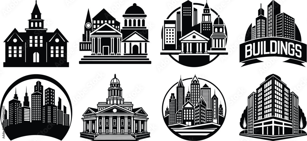 Fototapeta premium 3d render apartment or Condominium luxury building isolate on white background 