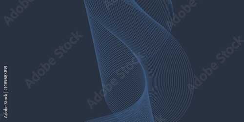 Geometric technology curve wave shape abstract color blend lines element for design background, twisted curved and smooth wavy line modern abstract flowing lines design element texture background.