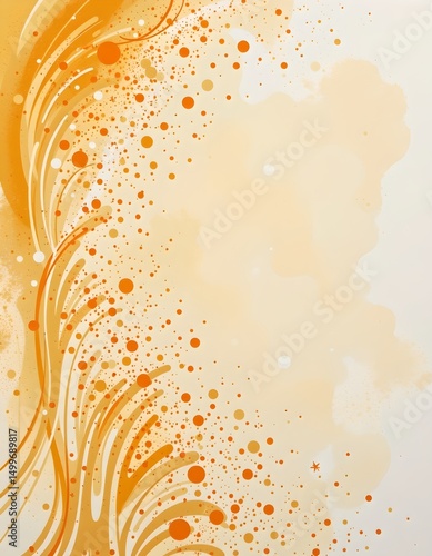 abstract digital background with particles in cheery lemon tones, hand drawn style with subject at the top, leaving ample copy space at the bottom, photo.