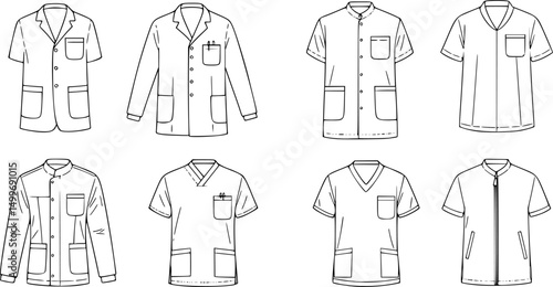 vector set of Medical jacket
