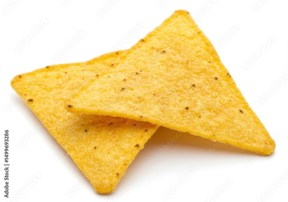 Fototapeta premium Two tortilla chips isolated on white background