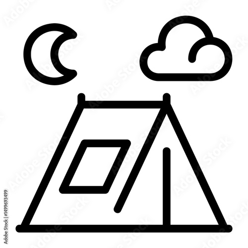 camping line icon