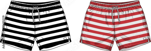 Vector set of illustration of men's swimming trunks
