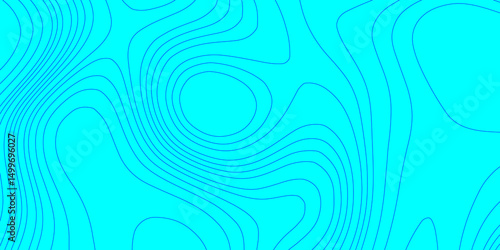 Modern abstract glowing wave topographic contour lines map seamless pattern for texture background, blue and cyan wave paper curved reliefs abstract minimal line strokes terrain grid background.