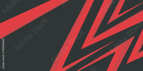 Abstract background with red spikes and zigzag line pattern and some copy space area