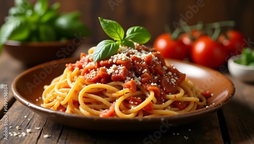 spaghetti with tomato sauce and basil, spaghetti and tomato sauce, spaghetti with tomato sauce, 
