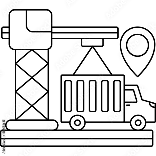 Container Crane Lifting Icon