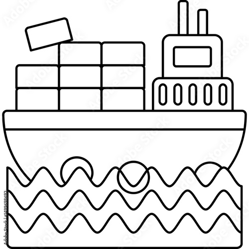 Cargo Ship Transport Icon