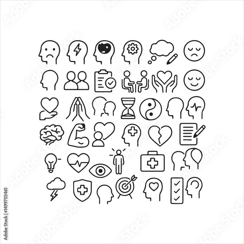 mental health related icons vector