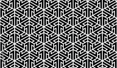 Abstract geometric pattern. A seamless vector background. White and black ornament. Graphic modern pattern. Simple lattice graphic design.