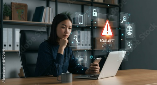 Scam Alert Warning: Cybersecurity Tips Against Phishing, Fraud, and Online Threats.