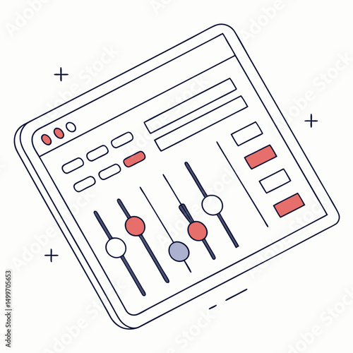 Online audio mixer interface digital soundboard control panel