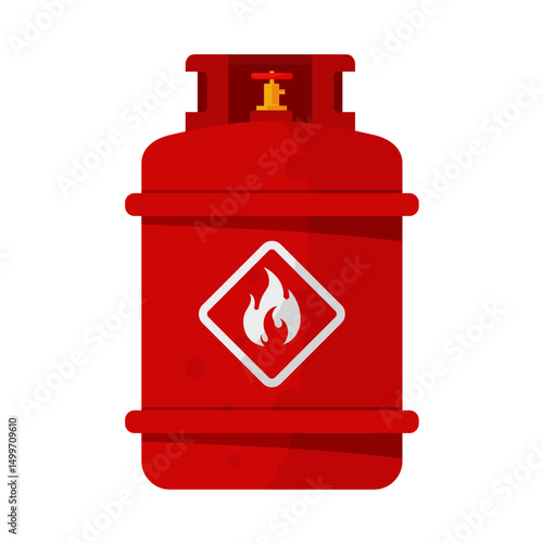 gas cylinder – flat vector illustration