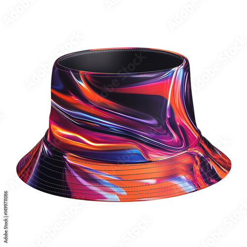 Bold Bucket Hat with a Striking Digital Inspired Gr Isolated on Transparent Background