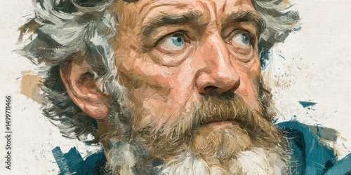 Watercolor Illustration of Saint Peter Apostle of Christ, Generative AI Artwork