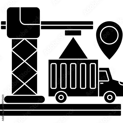 Container Crane Lifting Icon