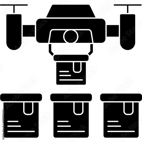 Drone Package Delivery Icon