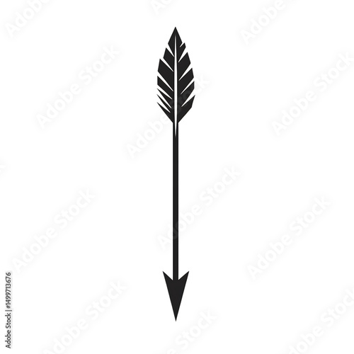 Minimal Arrow with a Defined Silhouette and a Ti Isolated on Transparent Background