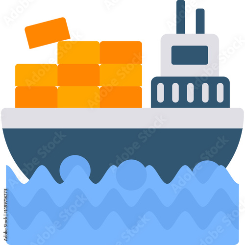 Cargo Ship Transport Icon