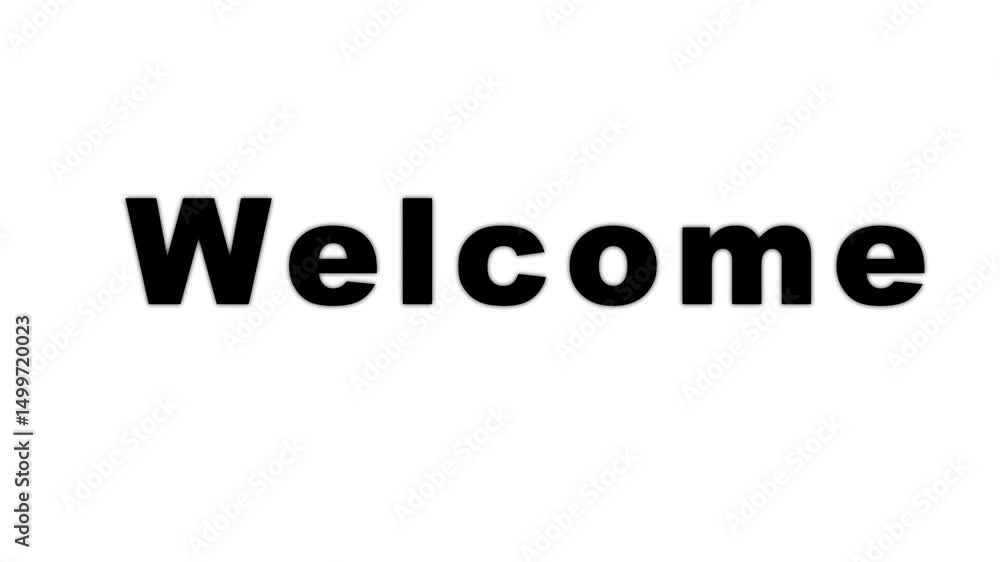 wellcome word 3d animation on white background,text letter animation wellcome. wellcome word 3d animation on white background,text letter animation wellcome.